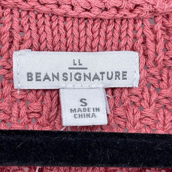 L.L. Bean Signature Women’s Pink Cotton Fisherman V-Neck Tunic Sweater Small - Picture 7 of 12